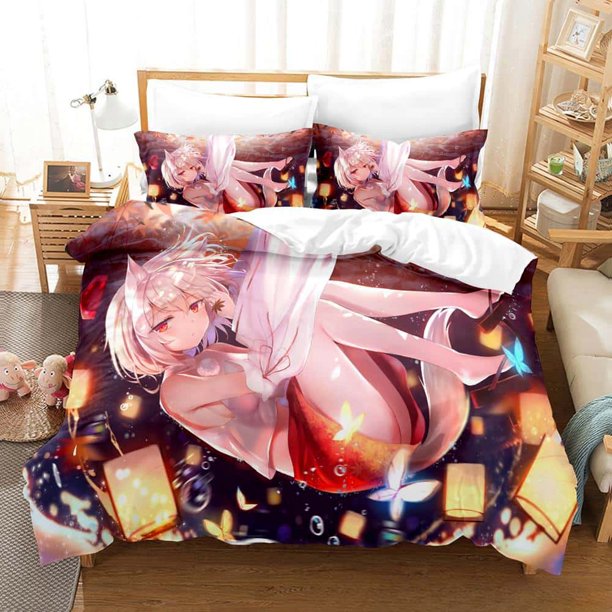 Anime Kawaii Girls Momiji Inubashiri Bedding Set Single Twin Full Size Bed Set Adult Kid Bedroom Duvetcover Sets Bed Sheets