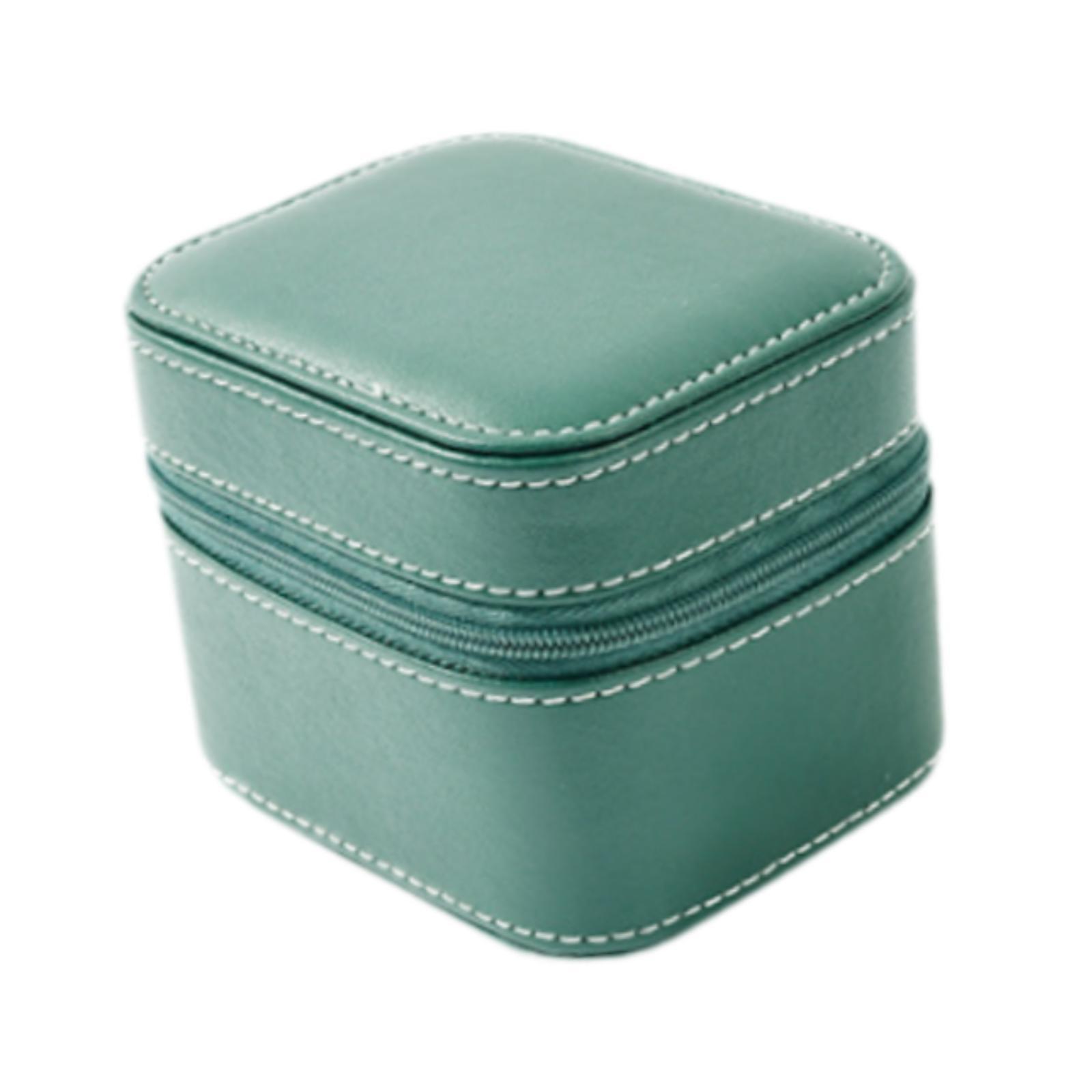 Magideal - Caja De Reloj Individual, Caja De Reloj De Pulsera Portátil De Cuero Pu, Regalo Elegante, Práctico Cierre De Cremallera Para Hombres, Estuche De Viaje Verde