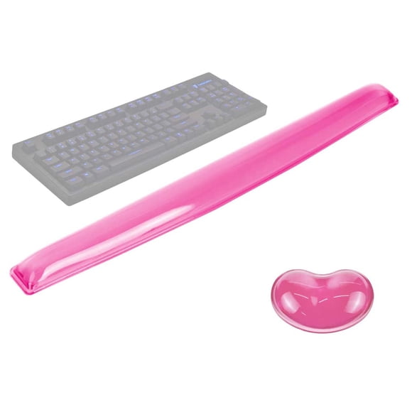 Set de reposamuñecas ABRONDA de gel para teclado y ratón, rosa, 40 × 5,5 × 2 cm