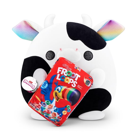 Snackles de peluche (Froot Loops), vaca, tamaño grande, 35 cm, ZURU
