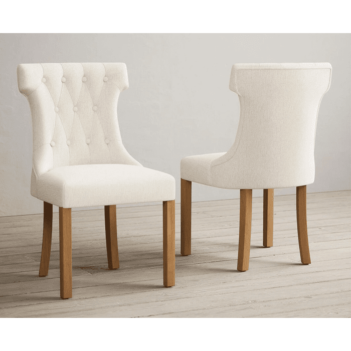 Muebles Santa Ana - Silla Capitoné Beige Drag 2 Unidades