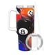 thumbnail image 3 of Billar Vaso aislado de acero inoxidable con asa, diseño temático, regalo para familia, amigos y fans; incluye pajita y encaja en el portavasos estándar, 40 oz, 3 of 6