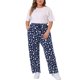thumbnail image 2 of Pantalón de Pijama para Mujer de Talla Grande Agnes Orinda con Estampado de Estrellas, Ropa de Noche con Bolsillo, Pantalones Cómodos para Descanso 1X Azul Marino, 2 of 6