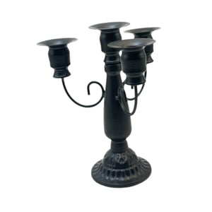Bothyi - Candelabro De Metal De 4 Velas Decoración Del Hogar Para Chimenea Comedor Baño Negro