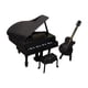 thumbnail image 1 of Piano Y Guitarra Para Casa De Muñecas A Escala 1/12 Con Taburete, Accesorio Para El Dormitorio De La Casa De Juegos, Color Negro, 1 of 5