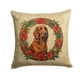 thumbnail image 1 of Cojín Irish Setter Christmas 14 X 14, 1 of 6