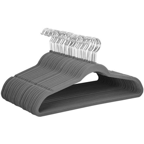 Perchas Yaheetech Heavy Duty, 100 unidades, color gris aterciopelado