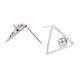 thumbnail image 1 of par de aretes de plata esterlina 925 triángulo oreja pendiente hallazgos base diy, 1 of 3