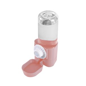 Ioensy - Cuenco Colgante Para Cachorros Y Gatos Con Botella De Agua Dispositivo De Suministro De Agua Conveniente Rosa