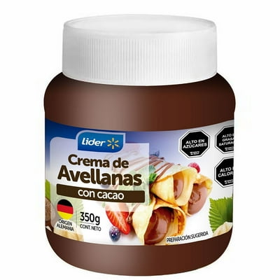 Crema De Avellana Con Cacao Frasco 350 G Lider