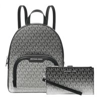Mochila + Billetera Michael Kors Jaycee Medium Ombré Logo Backpack + Large Ombré Wristlet