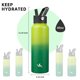 thumbnail image 5 of Botella de agua Konokyo de acero inoxidable aislada de 1.2 L con 3 tapas, 5 of 7