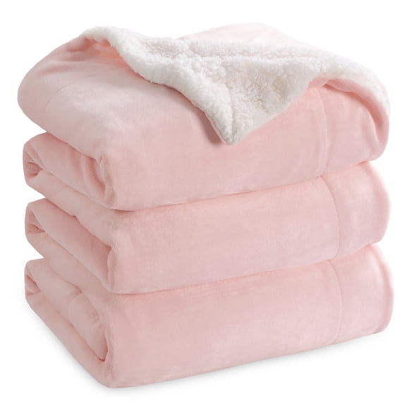 Manta Bedsure Sherpa de forro polar tamaño king, 270 x 230 cm, color rosa