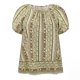 thumbnail image 4 of GRACE & GRANDEUR Blusas de Verano de Talla Grande para Mujeres Estilo Boho con Estampado Floral Cuello Redondo Manga Abullonada Top Casual para Vacaciones 2X Verde Esmeralda, 4 of 6