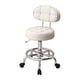 thumbnail image 3 of Taburete SPA Con Respaldo Con Ruedas Giratorio Con Reposapiés Taburete De Bar Elevador Beige, 3 of 5