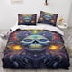 thumbnail image 2 of Juego de funda nórdica con estampado 3D de calavera gótica, microfibra cepillada suave, fundas nórdicas creativas con calaveras, fácil cuidado, juegos de ropa de cama de calidad hotelera con, 2 of 3