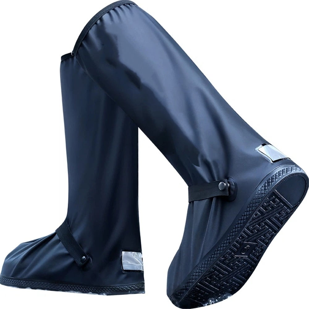 Xusx111 - Cubiertas De Zapato Impermeables Para La Lluvia, Cubiertas De Bota De Lluvia Con Cremallera, Reutilizable Y Plegable, Cubiertas De Bota De Nieve Antideslizantes Para Hombres Y Mujeres (negro