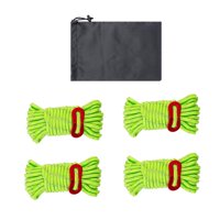 Magideal - 4 Piezas Cuerdas Reflectantes Para Escalar Cuerdas De Escalada Resistentes Con Bolsa De Almacenamiento Cuerdas Para Campamento Cordones Para Tienda De Verde