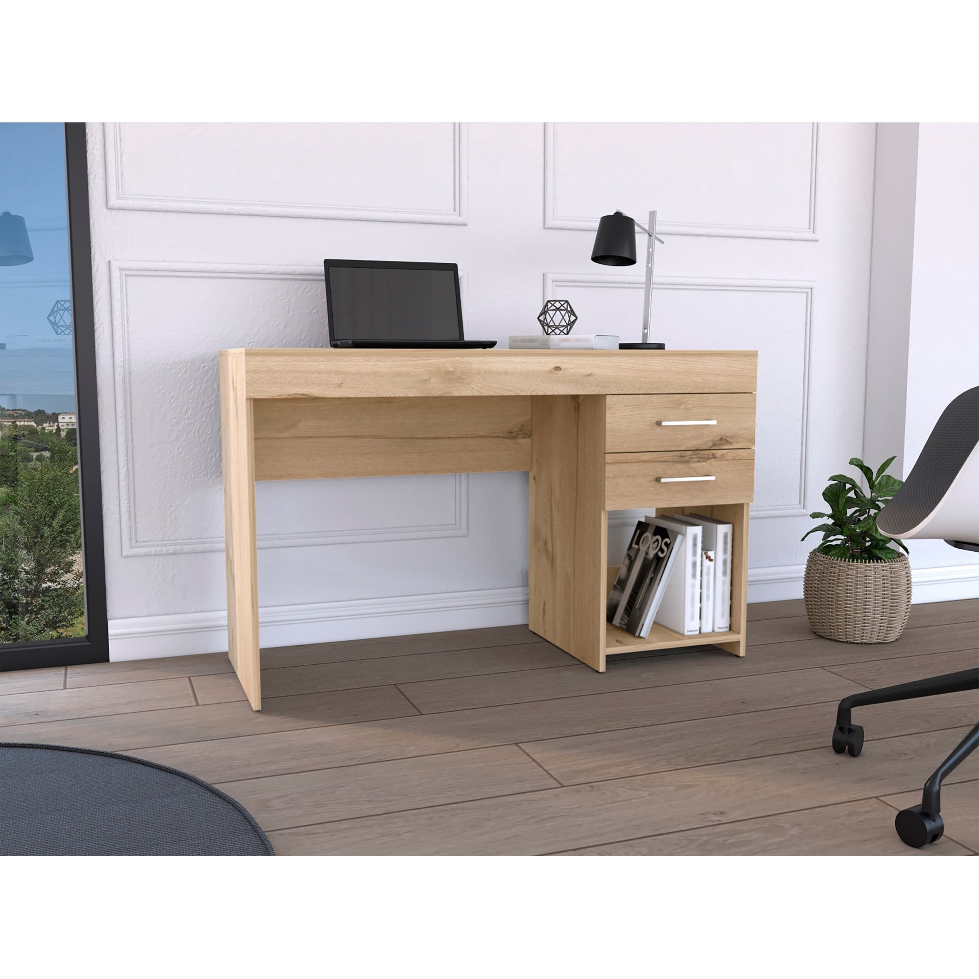 Tuhome - Escritorio Hazel 2 Cajones 120x75x45,4 Cm Duna