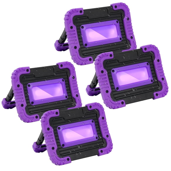 Luz negra recargable portátil GPRK 395 nm UV 20 W, paquete de 4