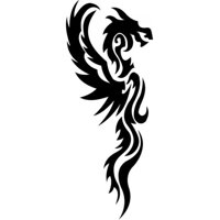 Rienda Libre Graphics - Decomural Winged Dragon Tribal Ws-15911