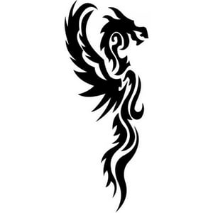 Rienda Libre Graphics - Decomural Winged Dragon Tribal Ws-15911