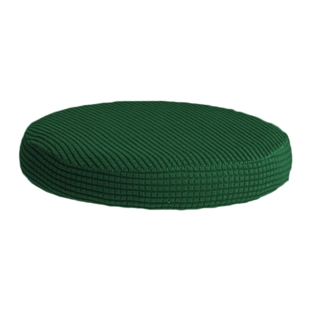 Fundas De Cojines De Taburete De Bar Redondo De Lujo Con Funda Elástica A Prueba De Polvo Verde Oscuro