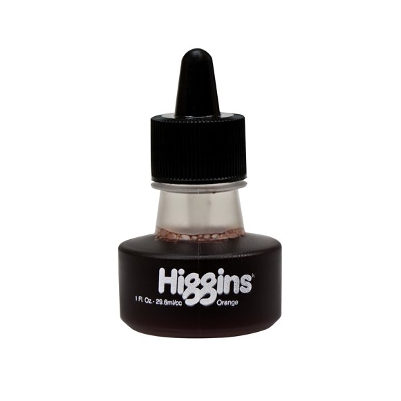 Botella de 1 oz (29 ml) de tinta líquida Higgins color naranja