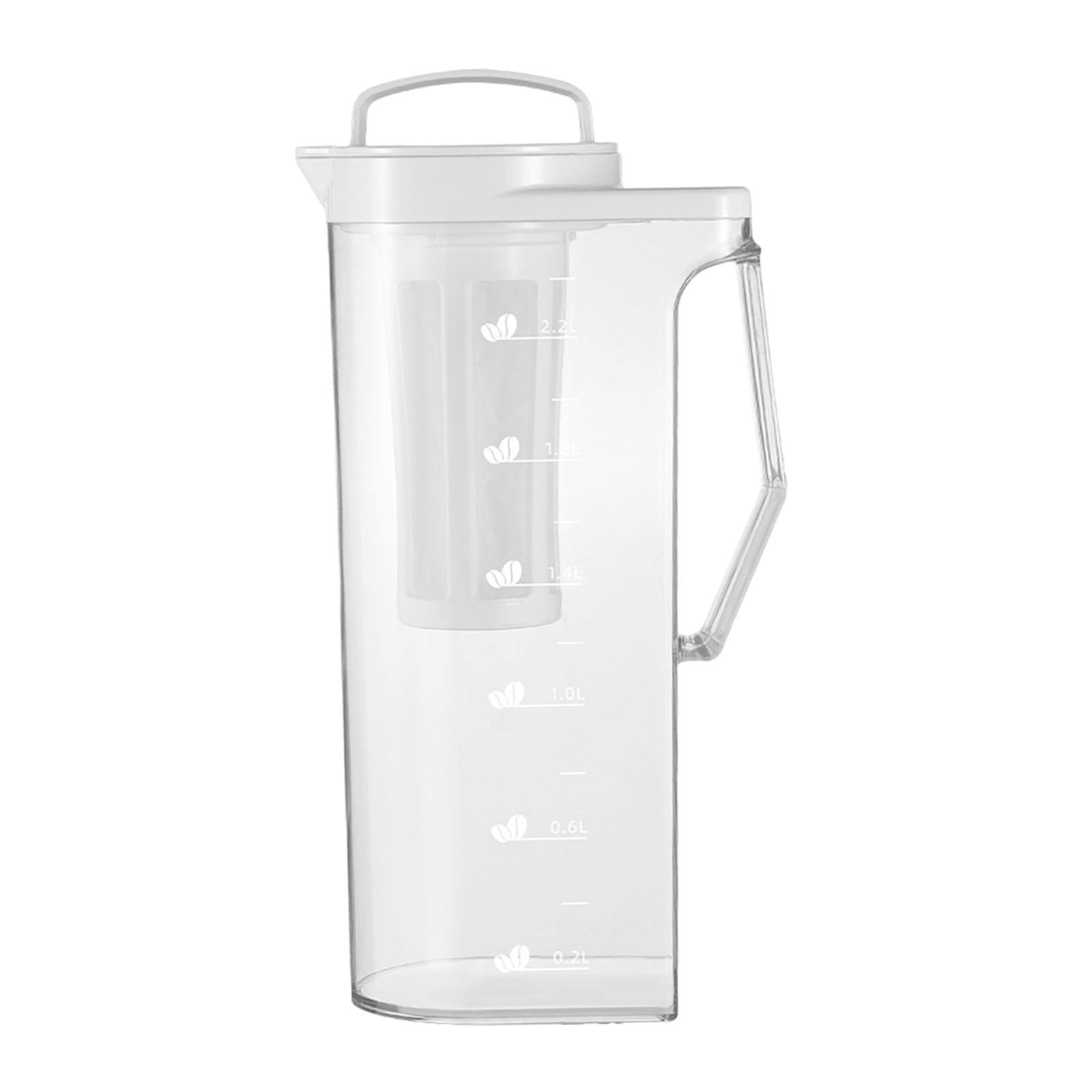 Bothyi - Jarra De Agua Para Refrigerador Con Tapa Y Escala Para Bebidas Frías/calientes, 2,2 L