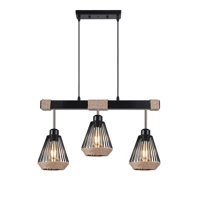 Want - Lampara Triple Rustica Colgante Cañamo