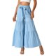 thumbnail image 1 of INSPIRE CHIC Pantalones Boho para Mujer Cintura Alta Elástica Acampanados con Volantes Palazzo Chic Pantalones de Pierna Ancha S Azul Claro, 1 of 6