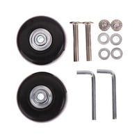 Magideal - Reemplazo De Ruedas De Maleta De Equipaje De 2 Uds/Kits De Herramientas De Reparación Universales Silenciosos Flexibles Negros/Ruedas De Ruedas Ruedas 54 Mm