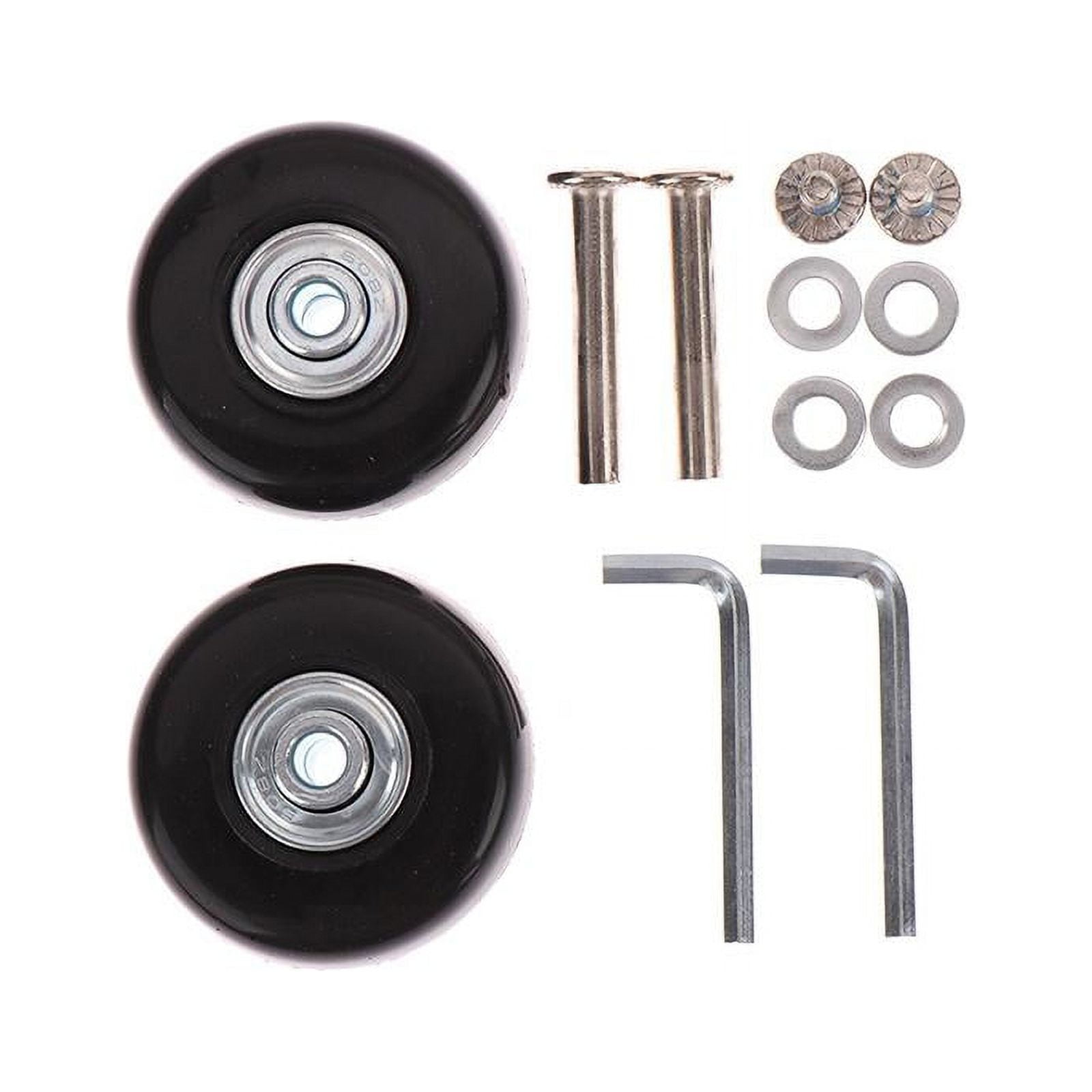 Magideal - Reemplazo De Ruedas De Maleta De Equipaje De 2 Uds/kits De Herramientas De Reparación Universales Silenciosos Flexibles Negros/ruedas De Ruedas Ruedas 54 Mm