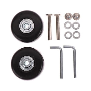 Magideal - Reemplazo De Ruedas De Maleta De Equipaje De 2 Uds/Kits De Herramientas De Reparación Universales Silenciosos Flexibles Negros/Ruedas De Ruedas Ruedas 50 Mm