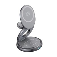 Bothyi - Soporte De Cargador Inalámbrico Portátil, Soporte De Mesa, Ligero, Resistente, Ajustable, Gris