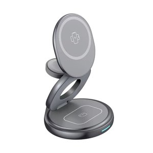 Bothyi - Soporte De Cargador Inalámbrico Portátil, Soporte De Mesa, Ligero, Resistente, Ajustable, Gris