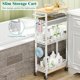 thumbnail image 2 of Carro de Almacenamiento Delgado de 4 Niveles con Ruedas, Carro Estrecho de Metal para Cocina, Organizador de Baño con Estante de Madera y Asa para Espacios Pequeños, 2 of 9