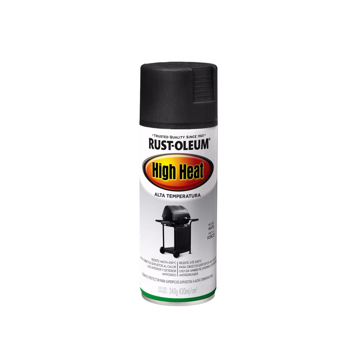 Rust-oleum - Pintura En Spray Automotive Alta Temperatura Negro Mate 340 G