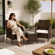 thumbnail image 3 of Terraza de balcon rattan 3 piezas Café, 3 of 6