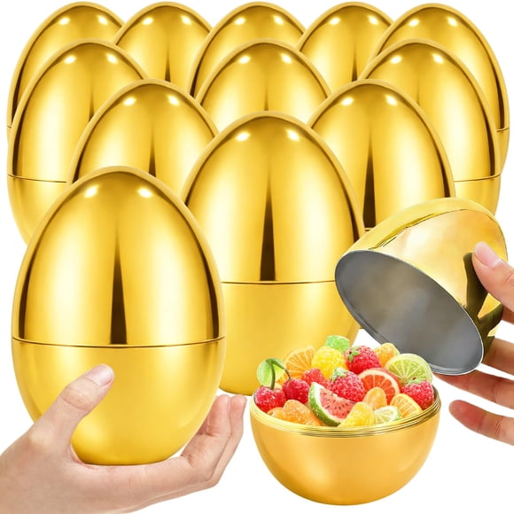 Huevos de Pascua PIONJOY 12 piezas 15 cm jumbo dorados rellenables