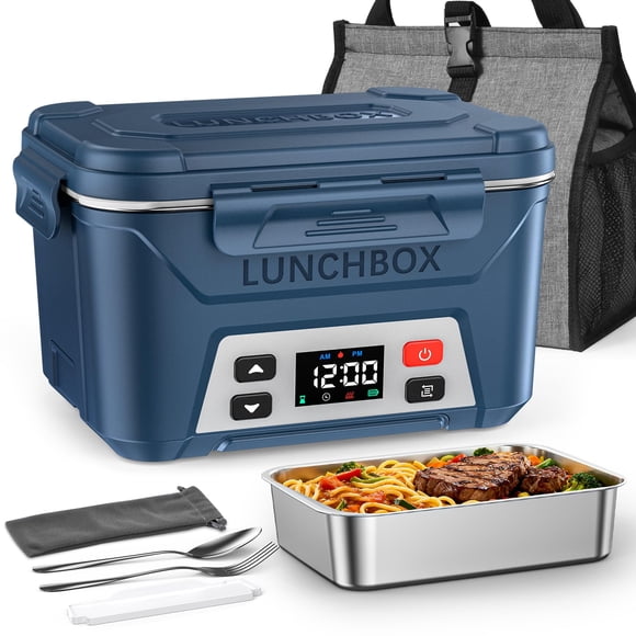 Fiambrera con calefacción EAST OAK para adultos, 1,3 L, 8000 mAh, azul