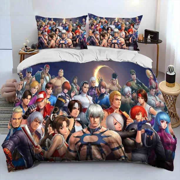 Game Of Fighters Retro Bedding Set Boys Girls Duvet Cover Pillowcase Bed Kids Adult Home Textileextile