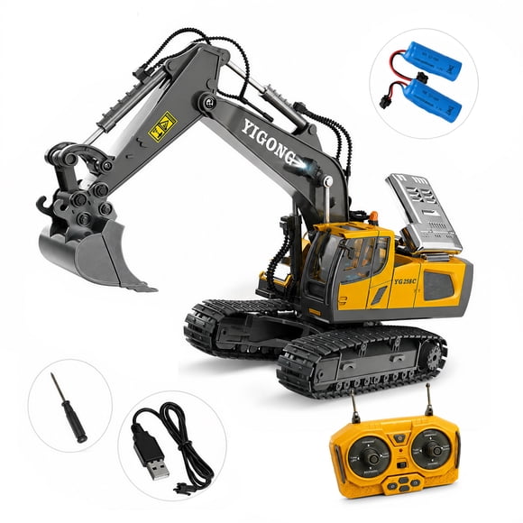 Excavadora Control Remoto Juguete ROLIN con 2 baterias alta duración 11 Canales 2.4Ghz