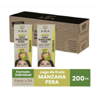 Pack 24 Jugos Líquido Individuales 200Cc C/U Sabor Pera - Manzana Ama Orgánico