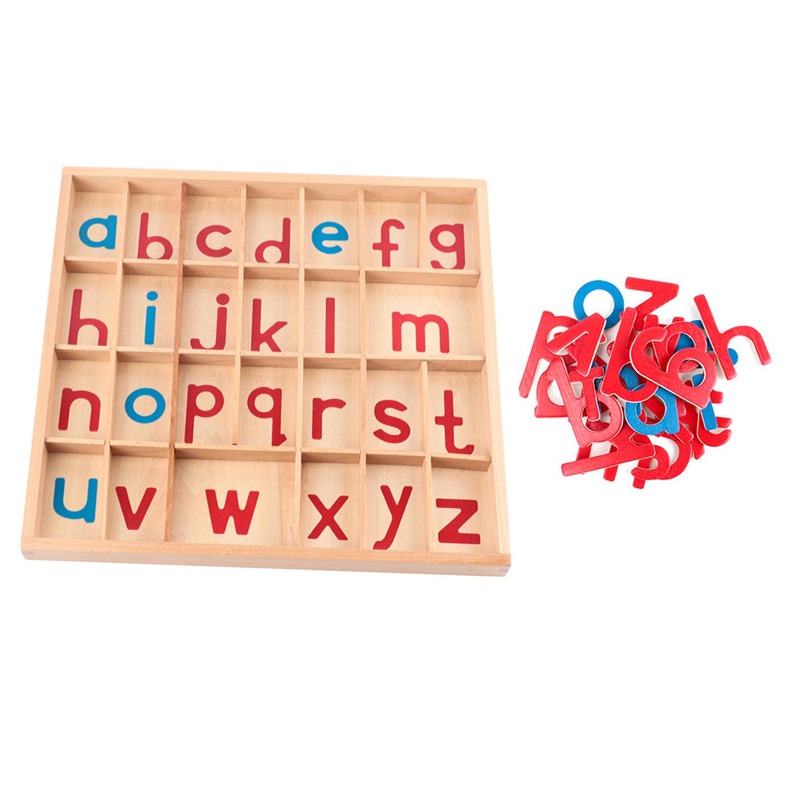 Magideal - Juguetes De Materiales De Aprendizaje De Ortografía Preescolar De Madera, Juguetes De Apilamiento De Clasificación, Alfabeto Móvil Para Interacción, L 1 Juego De Alfabeto