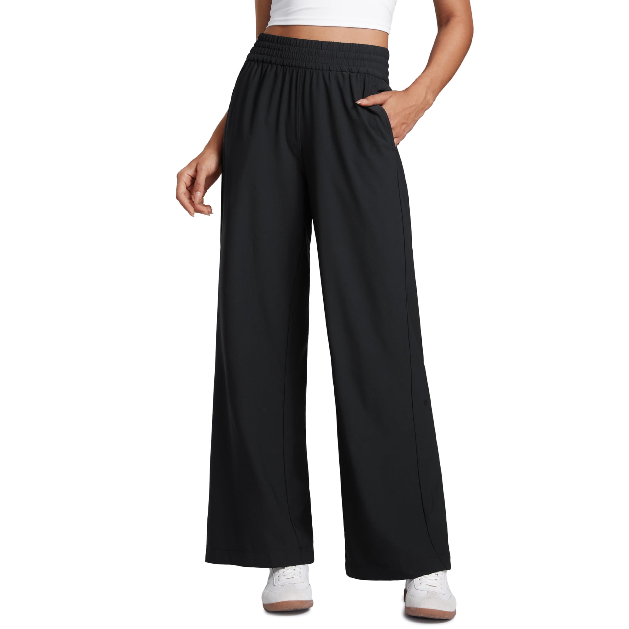Pantalones Crz Yoga Pierna Ancha Livianos Negros Talle Grande 30