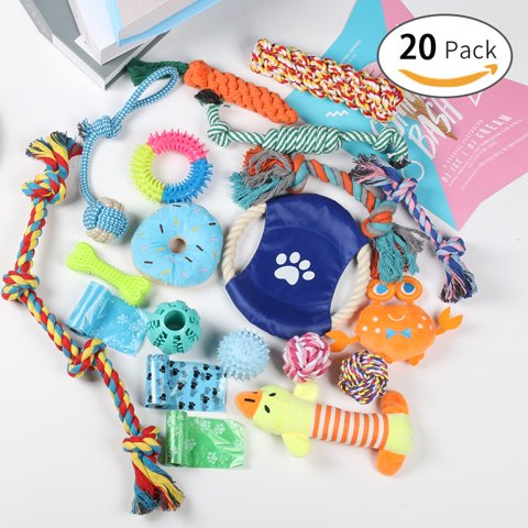 Genérico - Set 20 Juguetes Mascotas Perro Pelota Dental, Cuerdas, Nudos