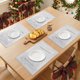 thumbnail image 3 of Juego de 6 Manteles Individuales de Otoño para Decoración de Mesa de Comedor, Mantel de Mesa de Cocina Lavable con Patrón de Copo de Nieve Plateado 45*30cm, 3 of 6