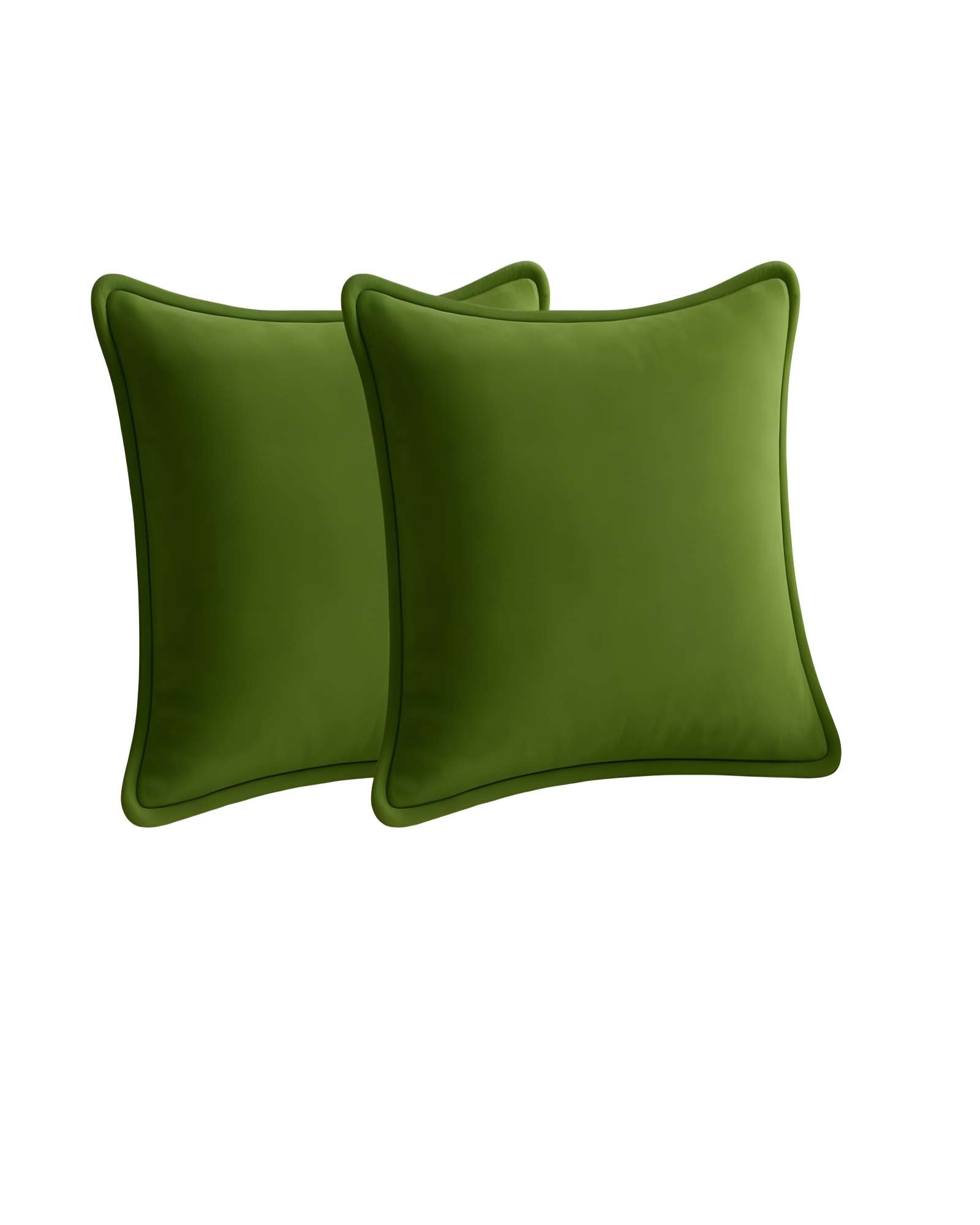 Genérico - Set De 2 Fundas De Cojin Lisa Con Borde 45X45 Verde