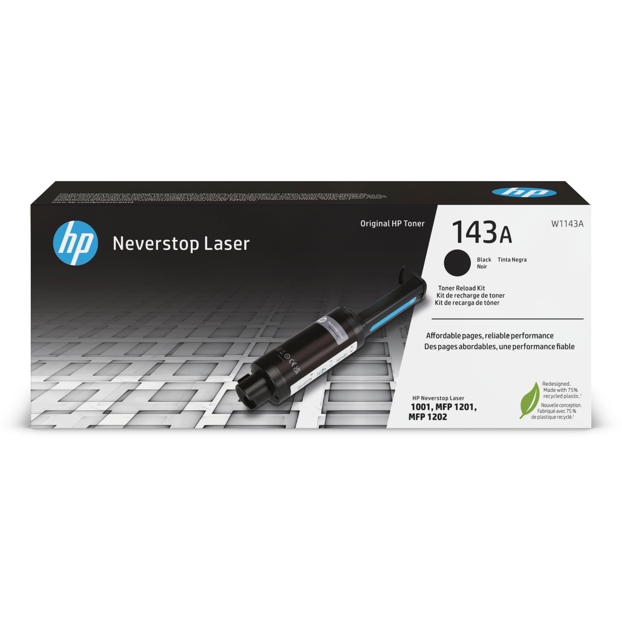 Kit De Recarga De Tóner Hp 143A W1143A Negro Para Neverstop Laser